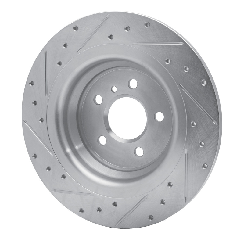 Mercedes-Benz ML350 Brake Rotor (1) - Rear Right - R1 Concepts - Drilled & Slotted - Silver - `12-`18